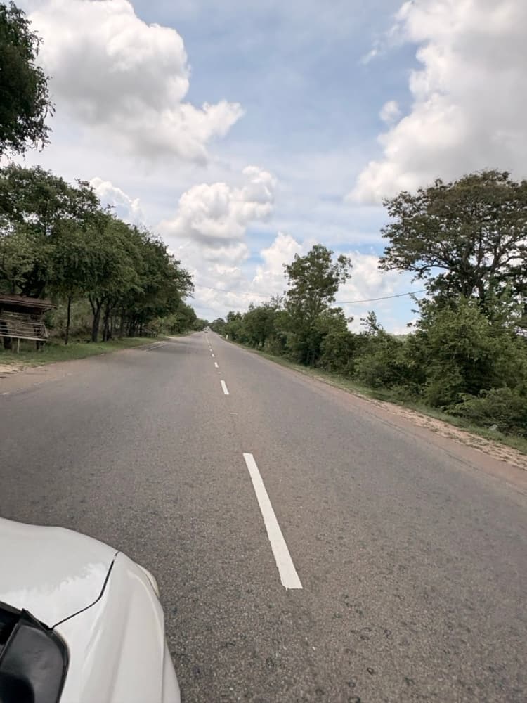 Straight empty road through reserved forest on the Kantale and Kaudulla stretch of the Trincomalee road