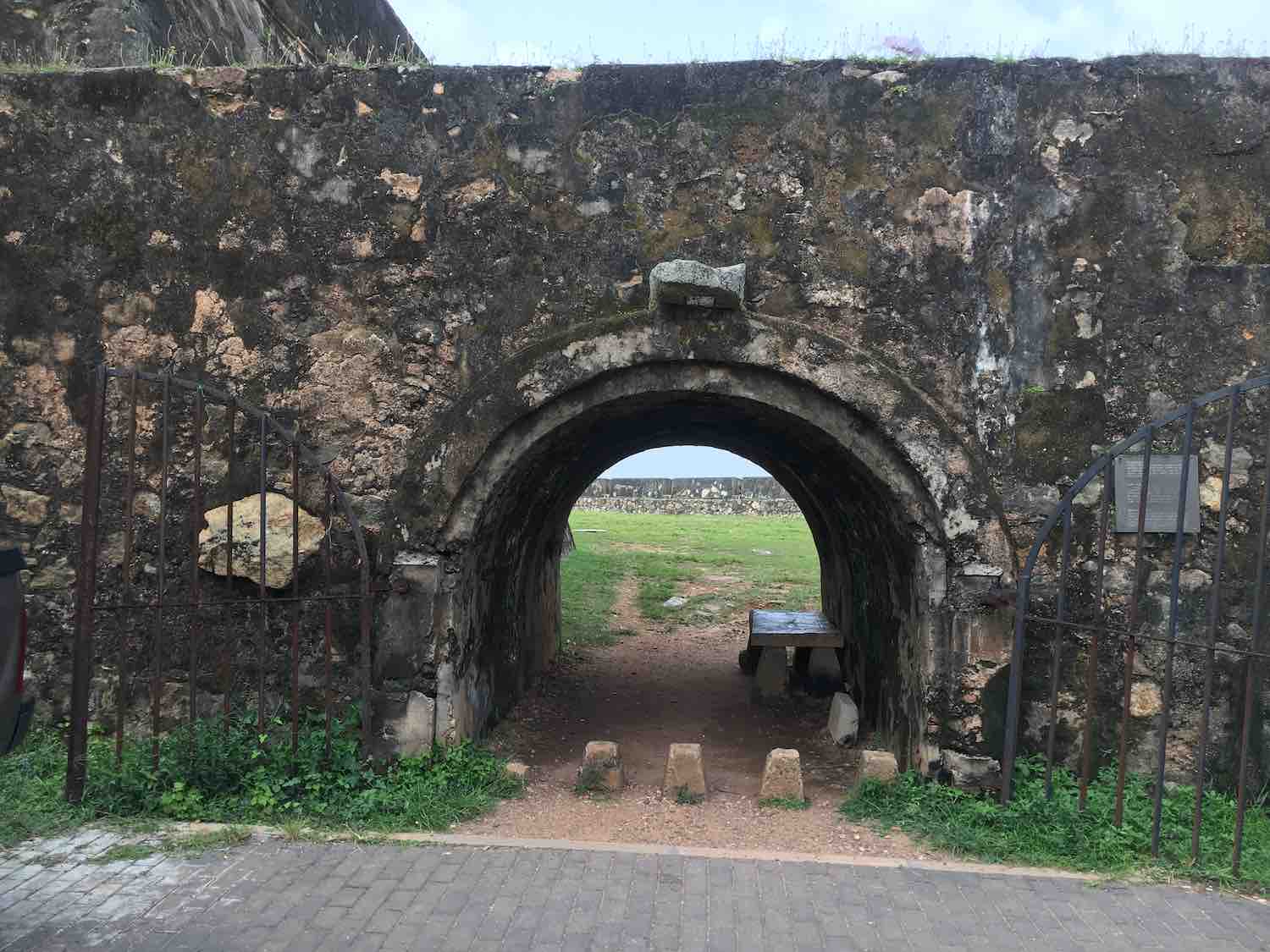 Cobbled colonial streets and Dutch villas inside Galle Fort, Sri Lanka